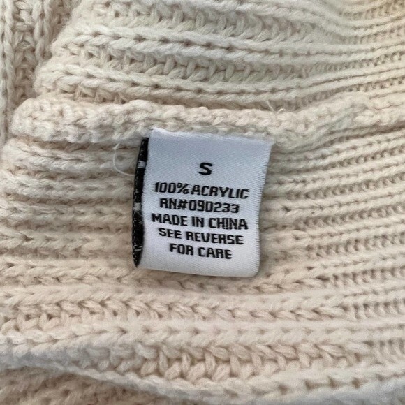Kendall & Kylie cream sweater women crop knit long sleeve sweater size S - Picture 12 of 12